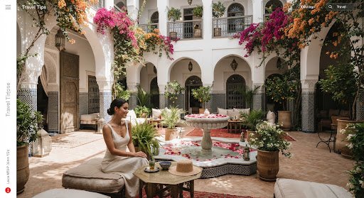 Riad courtyard in Marrakech